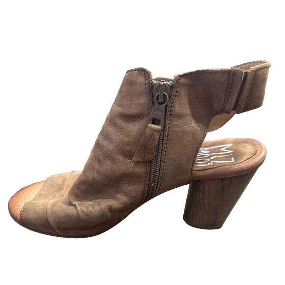 Miz Mooz Leather Peep-Toe Heeled Sandals EU 39 US 8.5 Shimmery Tan - Picture 4 of 11